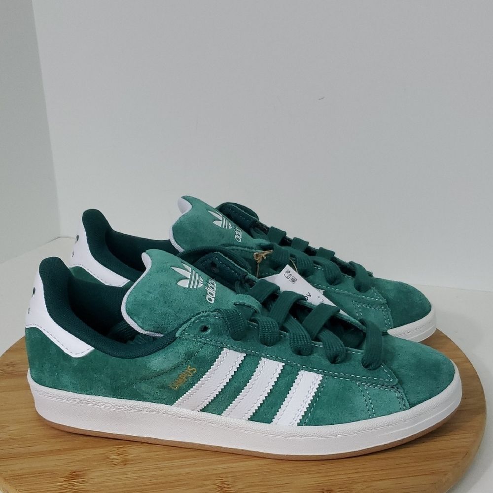 Adidas Campus ADV Green and White Suede Shoes W 7.5 /M 6.5 NIB